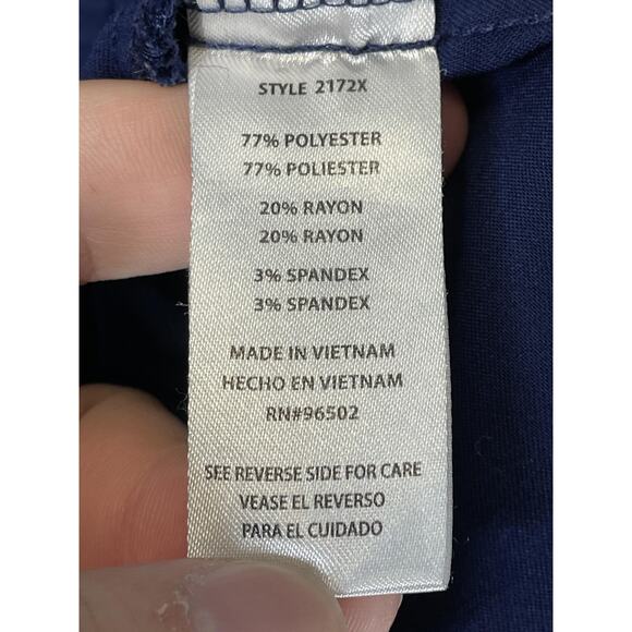 Healing Hands Purple Label Scrub Top Womens 2X Navy Blue 2172X Pockets - Picture 7 of 9